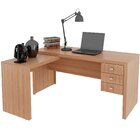 Mesa De Canto Para Escritório Em L Angular Com 3 Gavetas Amên