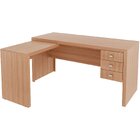 Mesa De Canto Para Escritório Em L Angular Com 3 Gavetas Amên