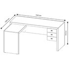 Mesa De Canto Para Escritório Em L Angular Com 3 Gavetas Amên