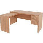 Mesa De Canto Para Escritório Em L Angular Com 3 Gavetas Amên