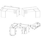 Mesa De Canto Para Escritório Em L Angular Com 3 Gavetas Amên