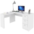 Mesa De Canto Para Escritório Em L Angular Com 3 Gavetas Bran