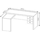 Mesa De Canto Para Escritório Em L Angular Com 3 Gavetas Nogal