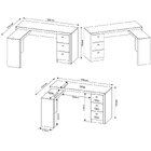 Mesa De Canto Para Escritório Em L Angular Com 3 Gavetas Nogal