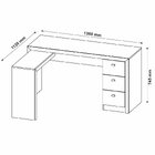 Mesa De Canto Para Escritório Em L Angular Com 3 Gavetas Nogal