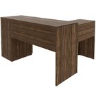 Mesa De Canto Para Escritório Em L Angular Com 3 Gavetas Nogal