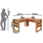 Mesa De Canto Para Escritório Em L Angular Detalhe Ripado Amê