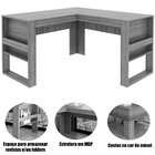 Mesa De Canto Para Escritório Em L Angular Detalhe Ripado Nog