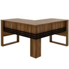 Mesa De Canto Para Escritório Em L Angular Detalhe Ripado Nog