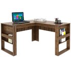 Mesa De Canto Para Escritório Em L Angular Detalhe Ripado Nog