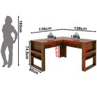Mesa De Canto Para Escritório Em L Angular Detalhe Ripado Nog
