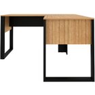 Mesa De Canto Para Escritório Em L Mdp Amêndoa/preto