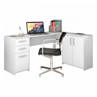 Mesa De Canto Para Home Office 2 Gavetas Com 3 Portas Rouen