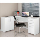 Mesa De Canto Para Home Office 2 Gavetas Com 3 Portas Rouen