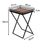 Mesa De Canto Para Sala Dobrável Com Bandeja Preto Fosco