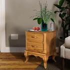 Mesa De Canto Para Sala Rústica 2 Gavetas Mel Shop Jm