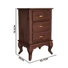 Mesa De Canto Para Sala Rústica 3 Gavetas Imbuia Shop Jm