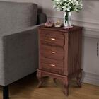 Mesa De Canto Para Sala Rústica 3 Gavetas Imbuia Shop Jm