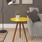 Mesa De Canto Pequena Amarelo Tampo Laca Portal Acessórios