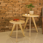 Mesa De Canto Pinus Pé Palito Slim Com Tampo Grande 50cm