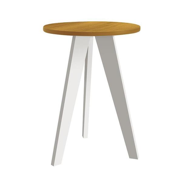 Mesa De Canto Prince Com Pés Branco - Reller Móveis