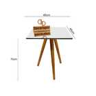 Mesa De Canto Quadrada Tripé Com Espelho 45cm - Preta - 70cm