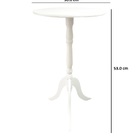 Mesa De Canto Redonda Branca Em Mdf 53x30