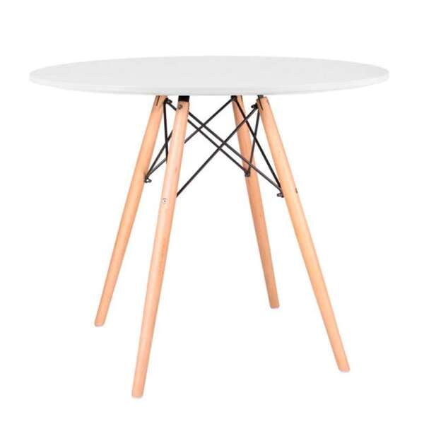 Mesa De Canto Redonda Eames-empório  - Branco