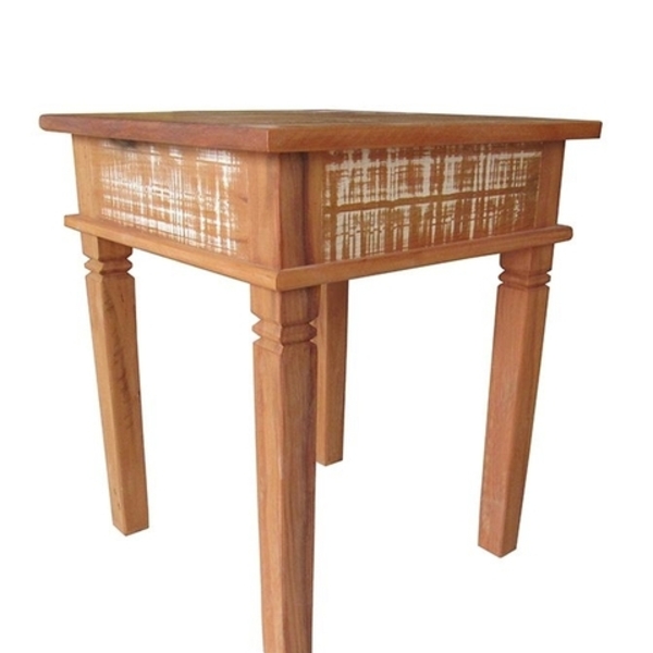 Mesa De Canto Rústica Nemêsis Em Madeira De Demolição - Cód 2