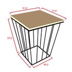 Mesa De Canto Sala Quarto Decoração Em Inox Madri - Preto - H