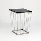 Mesa De Canto Sala Quarto Decoração Em Inox Madri - Preto - H