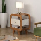 Mesa De Canto Theo 1 Gaveta Com Usb Cinamomo/off White - Arte