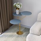 Mesa De Canto Trieste 65cm X 57cm X 57 Cm Cristal / Dourado