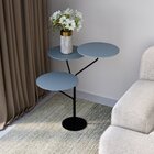 Mesa De Canto Trieste 65cm X 57cm X 57 Cm Cristal / Preto