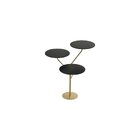 Mesa De Canto Trieste 65cm X 57cm X 57 Cm Preto / Dourado
