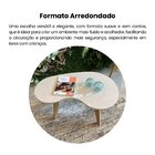 Mesa De Centro 100% Mdf Design Orgânica Off White/carvalho