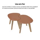 Mesa De Centro 100% Mdf Design Orgânica Terracota/carvalho