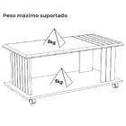 Mesa De Centro 100x50 Cm Com Rodizios Arly