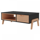 Mesa De Centro 1 Gaveta 1 Nicho Grafite Tx/pinus Cera Bf-1012