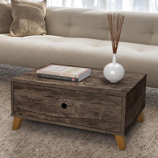 Mesa De Centro 1 Gaveta Retro Castani Camboja