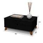 Mesa De Centro 1 Gaveta Sala De Estar Preto Camboja