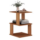 Mesa De Centro 1 Nicho 3 Prateleiras Spin360 Freijó