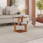 Mesa De Centro 1 Nicho 3 Prateleiras Spin360 Freijó