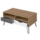 Mesa De Centro 2 Gavetas 45x100 Cm Arly