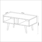 Mesa De Centro 2 Nichos Pés Palito Mc2226 Rústico