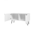 Mesa De Centro 2 Portas Brv Móveis Castanho/metal Preto