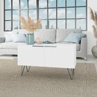 Mesa De Centro 2 Portas Brv Móveis Castanho/metal Preto