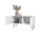 Mesa De Centro 2 Portas Brv Móveis Castanho/metal Preto