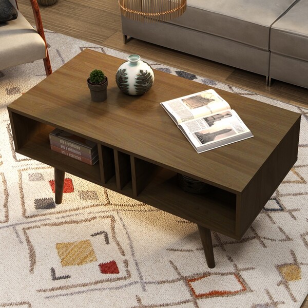 Mesa De Centro 2 Prateleiras Capuccino Mc2226 - Tecno Mobili