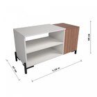 Mesa De Centro 3 Prateleiras Bruxelas Movenord Branco/ Noguei